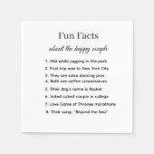 Fun Facts Wedding Napkins Personalized Couple Stor Serviette (Vorderseite)
