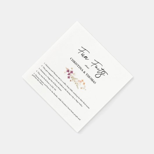 Fun Facts Wedding Serviette (Ecke)