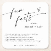 Fun Facts Wedding Untersetzer | PERSONALISIERTE UN (Vorderseite)