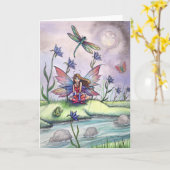 Fun Fairy Dragonfly und Frosch by Stream Card Karte (Gelbe Blume)