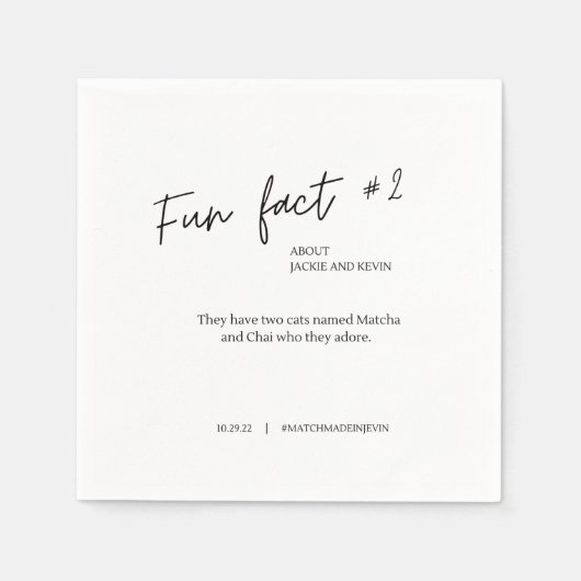 Fun Fakt #2 Wedding Cocktail Napkins Serviette (Vorderseite)