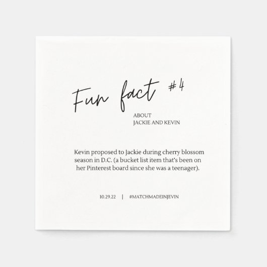 Fun Fakt #4 Wedding Cocktail Napkins Serviette (Vorderseite)