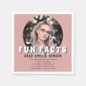 Fun Fakt Dusty Pink Graduate Foto Abschluss Serviette (Vorderseite)
