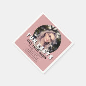 Fun Fakt Dusty Pink Graduate Foto Abschluss Serviette (Ecke)