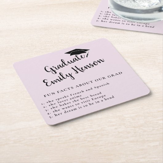 Fun Fakt über die Graduate Simple Graduation Party Rechteckiger Pappuntersetzer (angewinkelt)