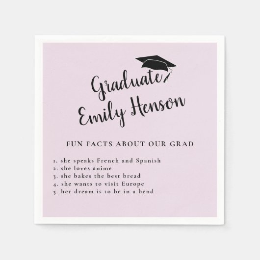 Fun Fakt über die Graduate Simple Graduation Party Serviette (Vorderseite)
