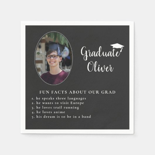 Fun Fakt über Graduate Foto Graduation Party Serviette (Vorderseite)