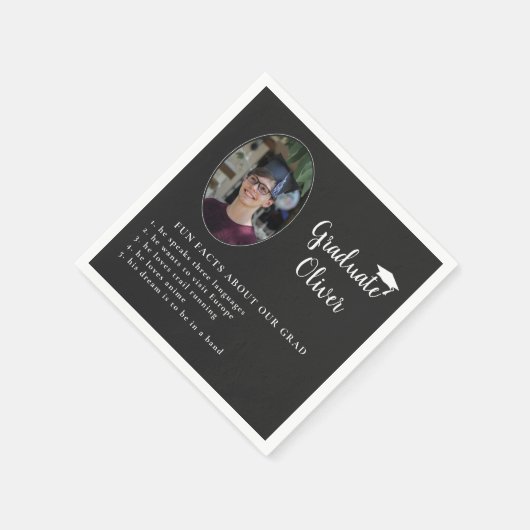 Fun Fakt über Graduate Foto Graduation Party Serviette (Ecke)