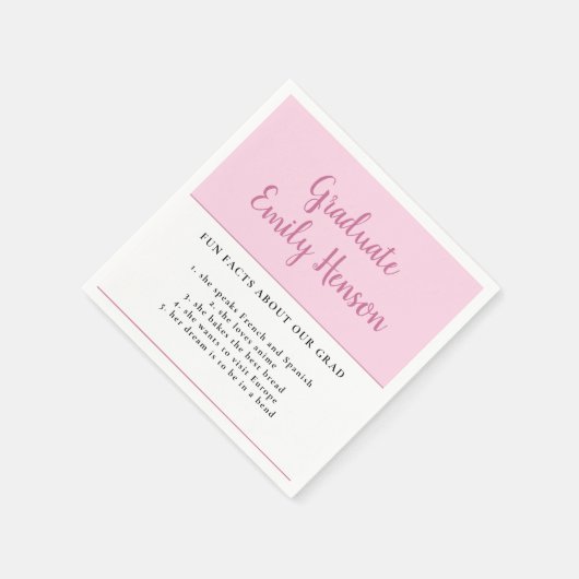 Fun Fakt über Graduate Pink Simple Abschluss Na Serviette (Ecke)