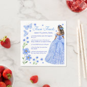 Fun Fakten Baby Blue Quinceñera Floral Serviette (Beispiel)