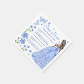 Fun Fakten Baby Blue Quinceñera Floral Serviette (Ecke)