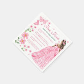 Fun Fakten Blush Pink Quinceñera Floral Serviette (Ecke)