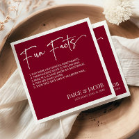 Fun Fakten Burgund White Classic Minimal Hochzeit