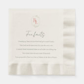 Fun Fakten Grün und Rosa Blütenmonogramm Hochzeit Serviette (Vorderseite)