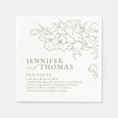 Fun Fakten Hand gezeichnete Blütensaft Grün Hochze Serviette (Vorderseite)