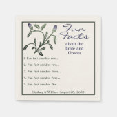 Fun Fakten Lila & Green Thistle Wedding Empfang Serviette (Vorderseite)