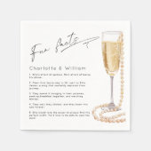 Fun Fakten minimalistische Perlen und Prosecco Bri Serviette (Vorderseite)