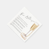 Fun Fakten minimalistische Perlen und Prosecco Bri Serviette (Ecke)