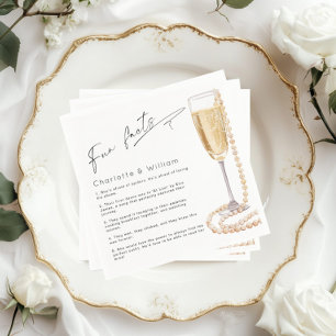 Fun Fakten minimalistische Perlen und Prosecco Bri Serviette