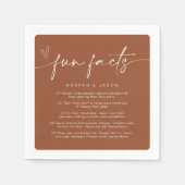 Fun Fakten Moderne Minimalistisch Terracotta auf d Serviette (Vorderseite)