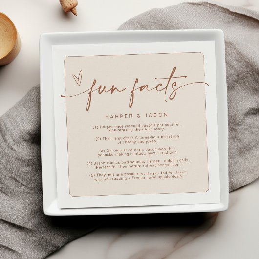 Fun Fakten Moderne Minimalistisch Terracotta auf d Serviette