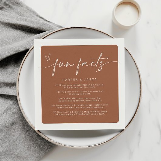 Fun Fakten Moderne Minimalistisch Terracotta auf d Serviette