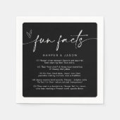 Fun Fakten Moderne Minimalistische Schwarz & Weiß Serviette (Vorderseite)