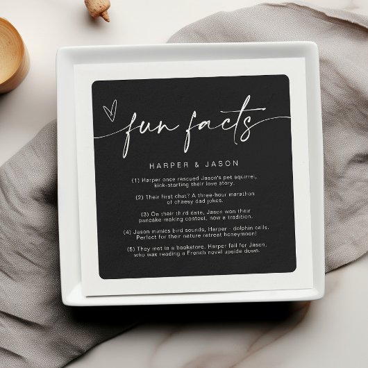 Fun Fakten Moderne Minimalistische Schwarz & Weiß Serviette