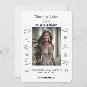 Fun Fakten Pageant Promo Autograph Cards Einladung