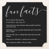 Fun Fakten Personalisiert Schwarz und Weiß Untersetzer (Vorderseite)