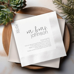Fun Fakten über das Paar - Moderne Hochzeit Serviette