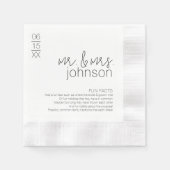 Fun Fakten über das Paar - Moderne Hochzeit Serviette (Vorderseite)