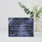 Fun Fakten über den Weltraum Postkarte (Stehend Vorderseite)