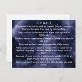 Fun Fakten über den Weltraum Postkarte (Vorne/Hinten)