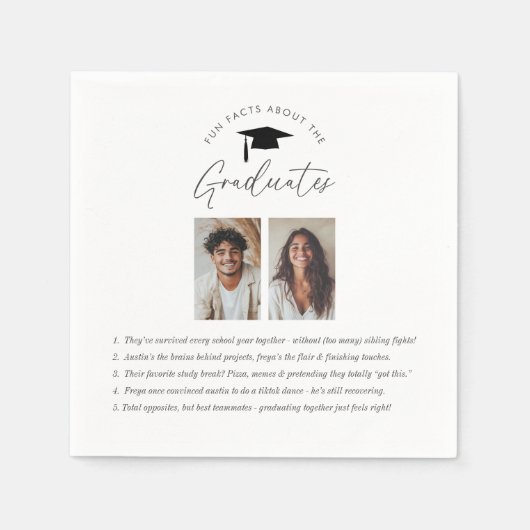 Fun Fakten über die 2 Absolventen Serviette (Vorderseite)