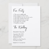 Fun Fakten über die Braut und die Groom Moderne Ho Einladung (Vorderseite)