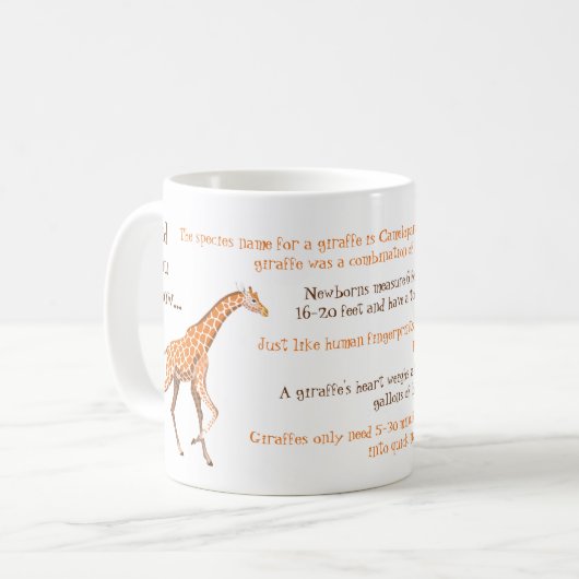 Fun Fakten über die Giraffen-Tasse Kaffeetasse (Vorderseite Links)
