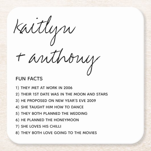 Fun Fakten über die neuerdings moderne Hochzeit Rechteckiger Pappuntersetzer (Vorderseite)