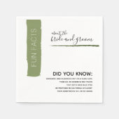 Fun Fakten zum zeitgenössischen Grünheiratspapier Serviette (Vorderseite)