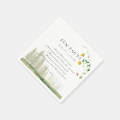 Fun Fakts Forest Rustic Boho Wildblume Hochzeit Serviette (Ecke)