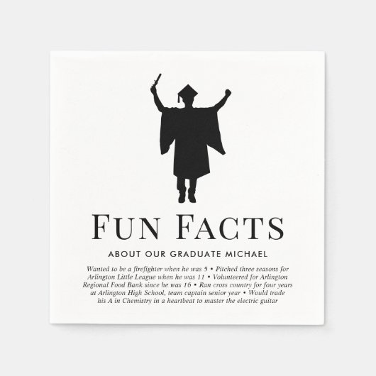 Fun Fakts Graduation Party Serviette (Vorderseite)