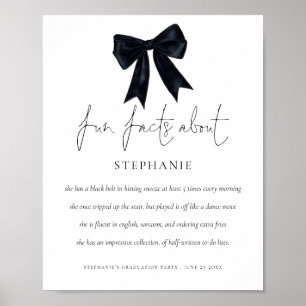 Fun Fakts Grand Black Coquette Bow Graduation Part Poster