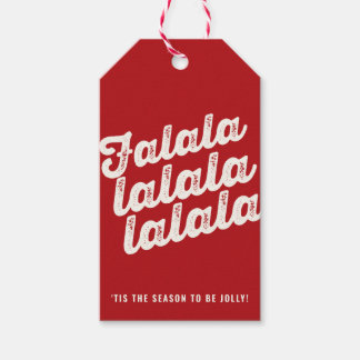 Fun Falalala fett Skript auf Red Modern Holiday Geschenkanhänger