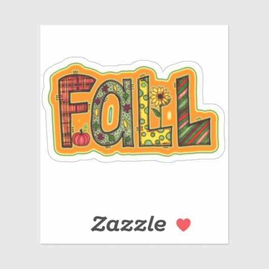 Fun Fall Dinge Künstlerisch Word Farbige Kisscut S Aufkleber (Blatt)