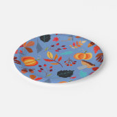 Fun Fall Ernte Muster Pappteller (Schrägansicht)