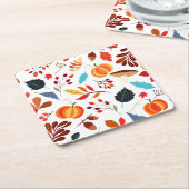 Fun Fall Ernte Muster Rechteckiger Pappuntersetzer (angewinkelt)