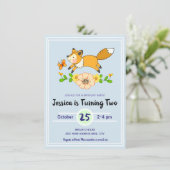 Fun Fall Fox Geburtstagsparty Einladungen (Stehend Vorderseite)