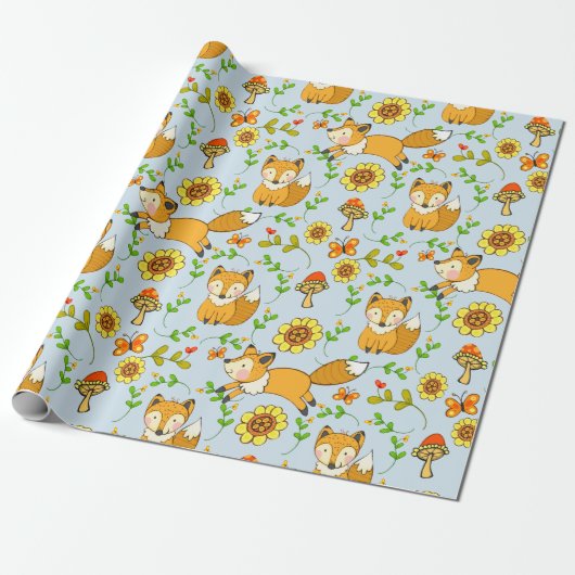 Fun Fall Fox Geschenkpapier (Ungerollt)