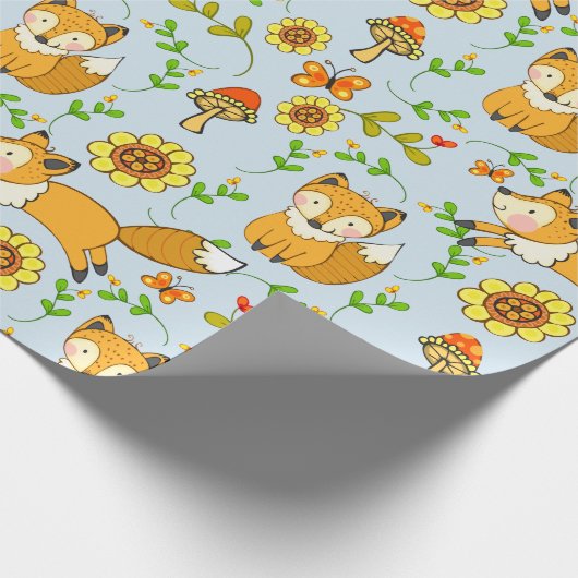 Fun Fall Fox Geschenkpapier (Ecke)
