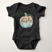 Fun Fall Halloween Glitzer Hey Da Pumpkin Name Baby Strampler (Vorderseite)